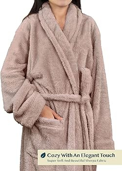 PAVILIA Premium Womens Plush Soft Robe Fluffy, Warm, Fleece Sherpa Shaggy Bathrobe | Amazon (US)