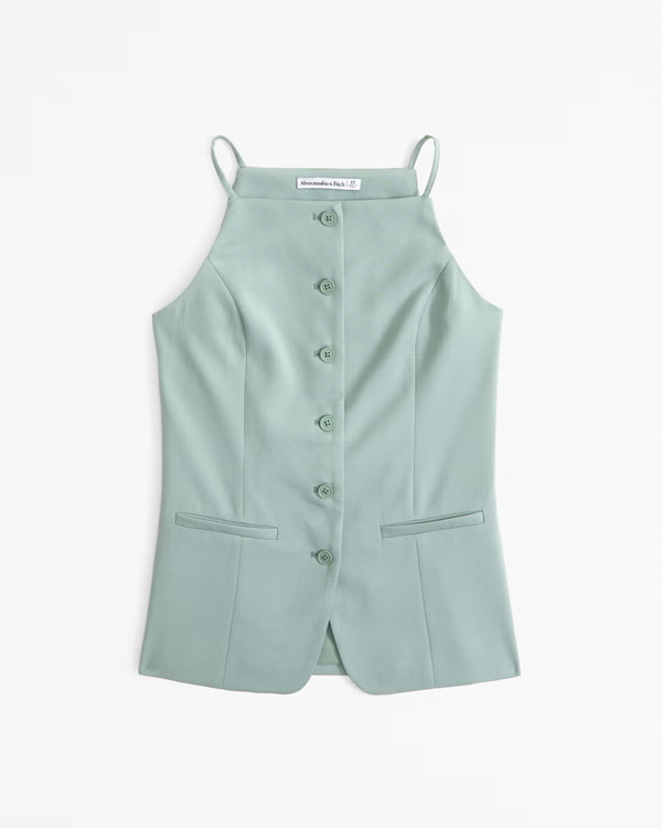 Tailored Vest High-Neck Set Top | Abercrombie & Fitch (US)