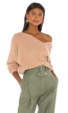 Line & Dot Favorite Off Shoulder Sweater in Taupe from Revolve.com | Revolve Clothing (Global)