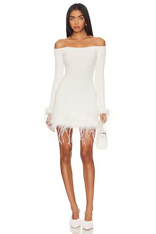 Lovers and Friends Ellerie Feather Knit Mini Dress in White from Revolve.com | Revolve Clothing (Global)