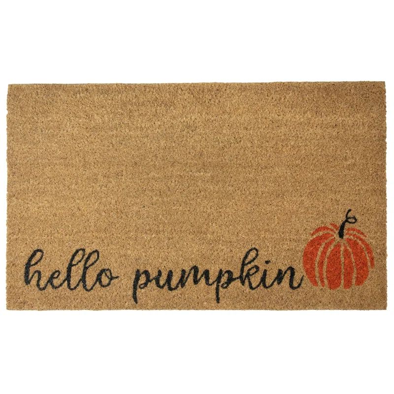 Natural Coir "Hello Pumpkin" Autumn Harvest Doormat | Wayfair North America