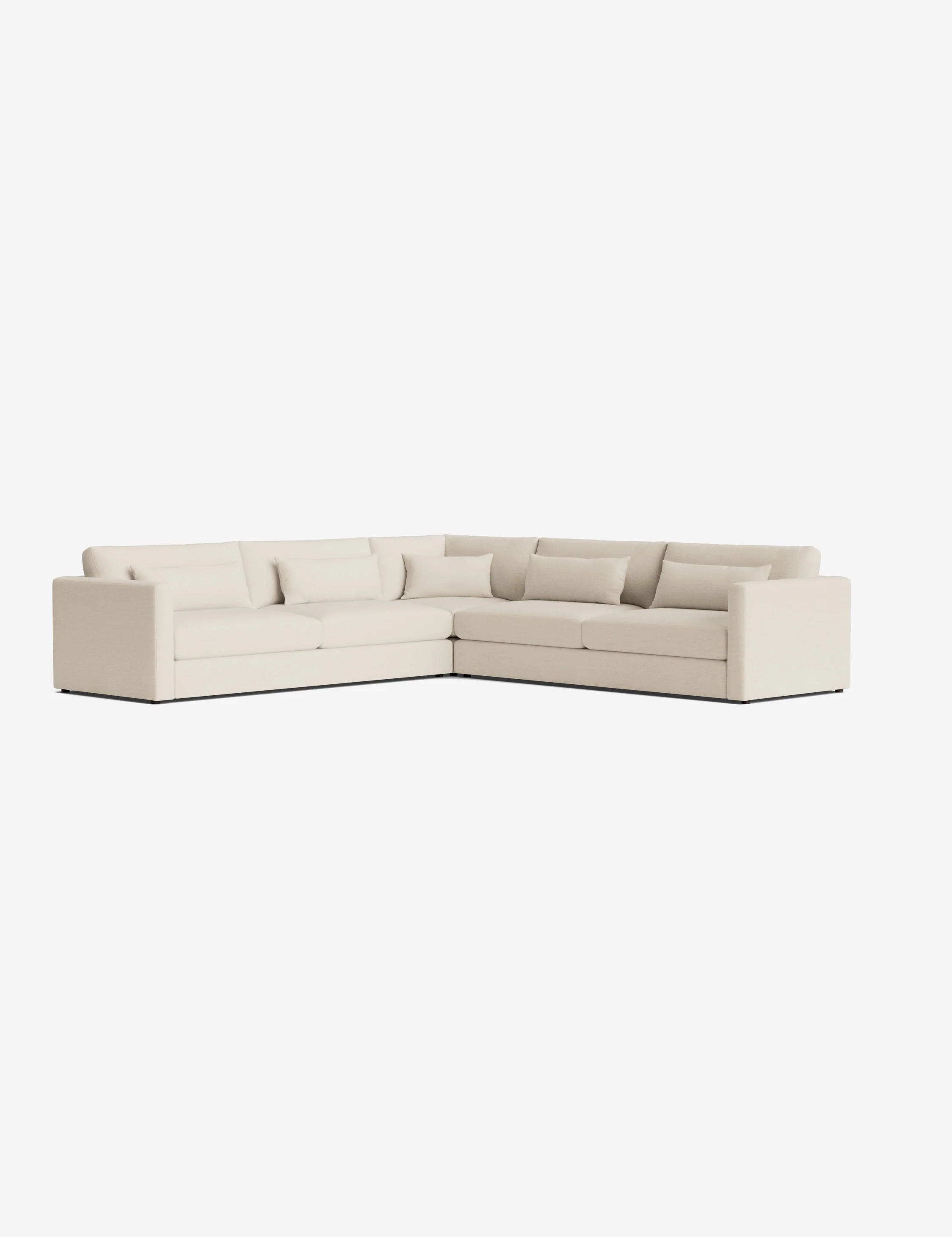 Durham Corner Sectional Sofa, Cream Performance Basketweave | Lulu and Georgia 