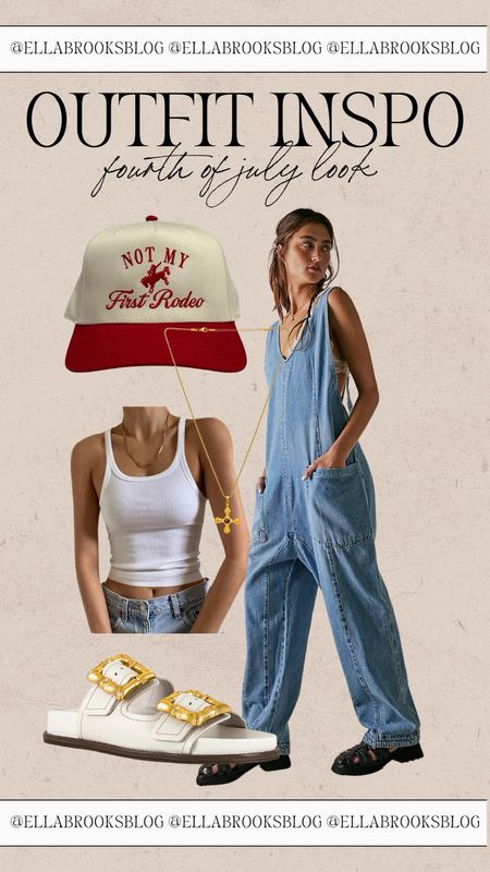 Outfit Inspo: Fourth of  July Look
fourth of july, fourth of july outfit, summer outfit, denim jumpsuit, summer denim, amazon basics, trucker hat, summer sandals 

#LTKSeasonal #LTKStyleTip #LTKFindsUnder100