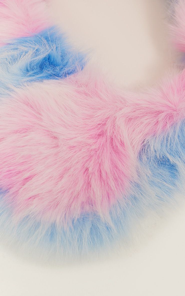Pink & Blue Shaggy Faux Fur Shoulder Bag | PrettyLittleThing UK