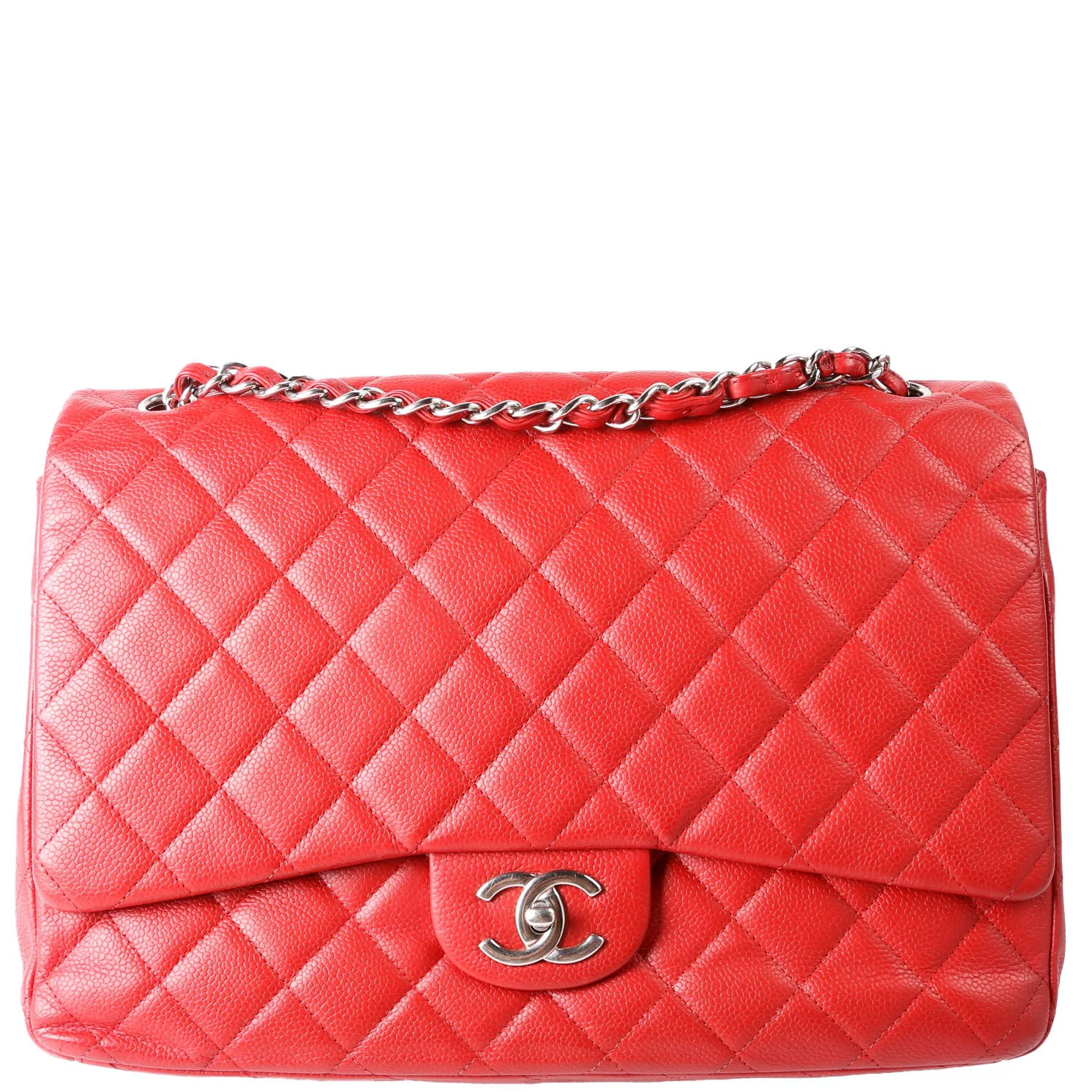 Classic Flap Max Caviar 18M Red | Keeks Designer Handbags