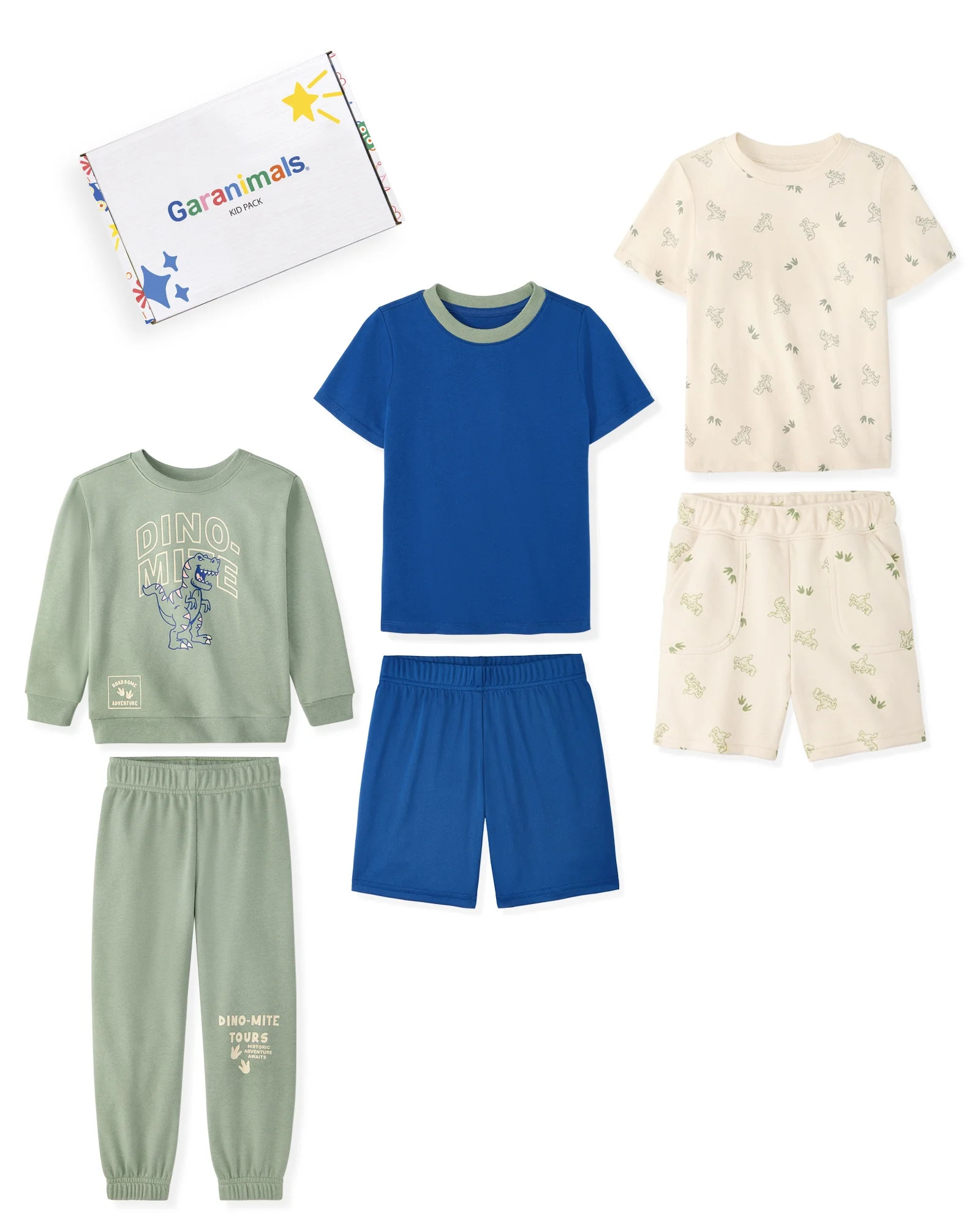 Garanimals Newborn, Baby & Toddler Boy Cotton 6-Piece Outfit Sets, Graphic Tops & Pull-On Bottoms... | Walmart (US)