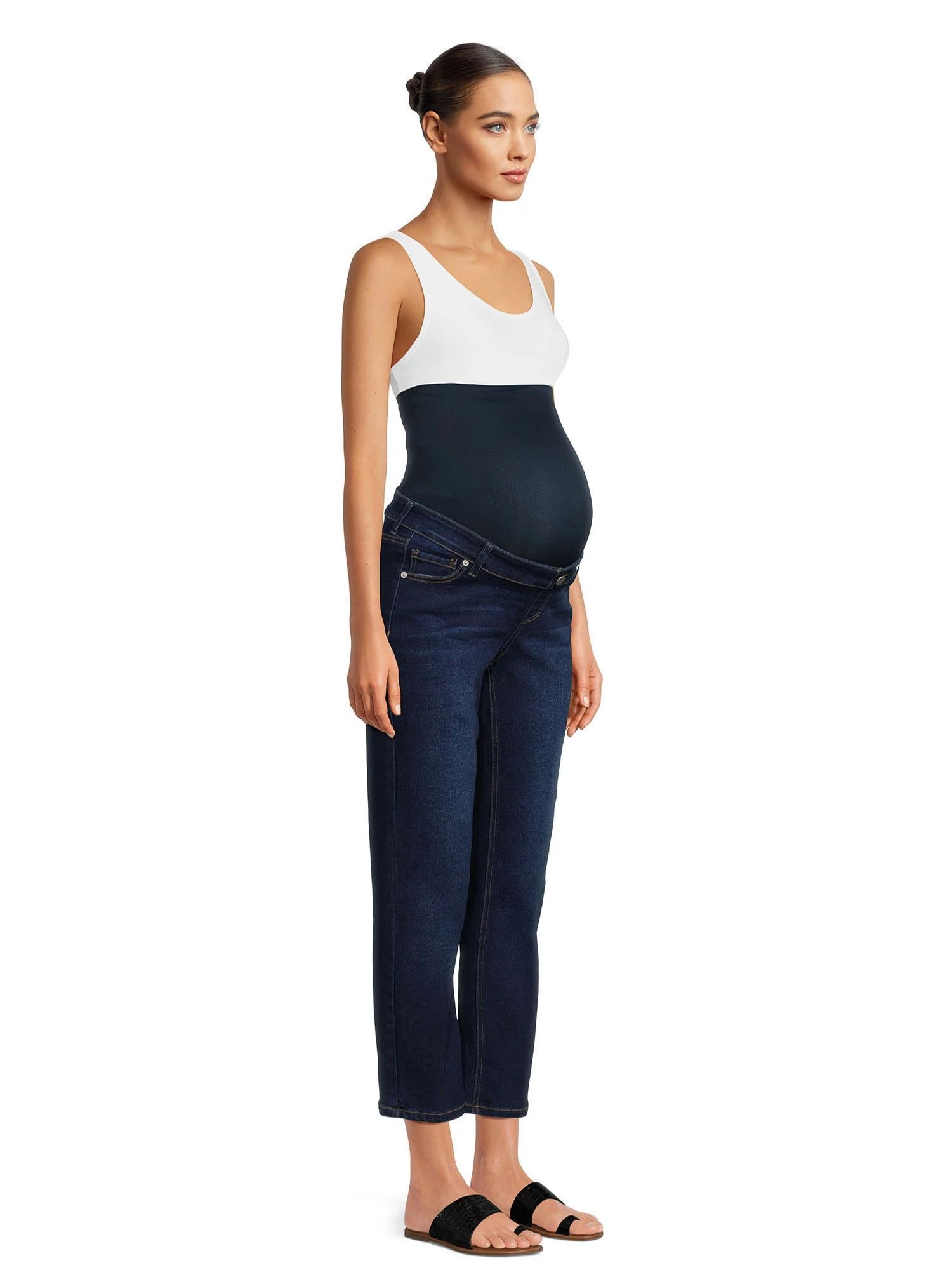 Time and Tru Women's Maternity Straight Jeans with Belly Band | Walmart (US)