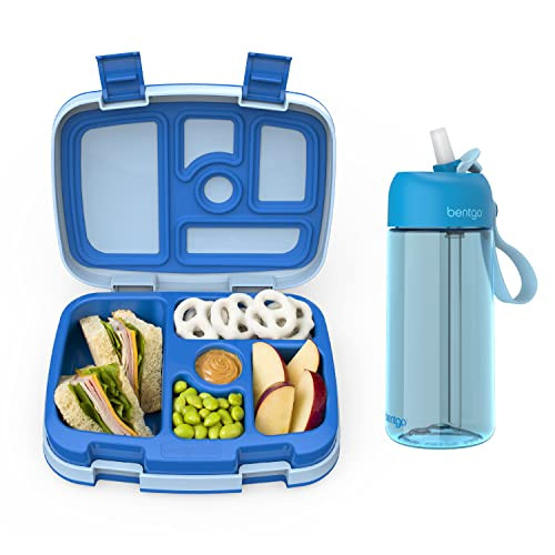 Bentgo® Kids Lunch Box Kids Water Bottle - New & Improved 2023 (Blue) | Amazon (US)