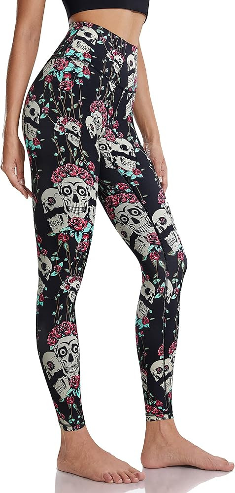 LIEBERGO Workout High Waisted Halloween Mermaid Leggings for Women Tummy Control Leopard Printed Yog | Amazon (US)