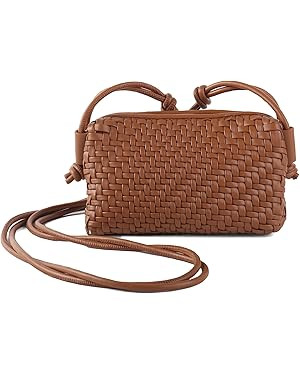 Crossbody Bag for Women Trendy Woven Purse Vegan Leather Small Shoulder Handbags with Strap | Amazon (US)