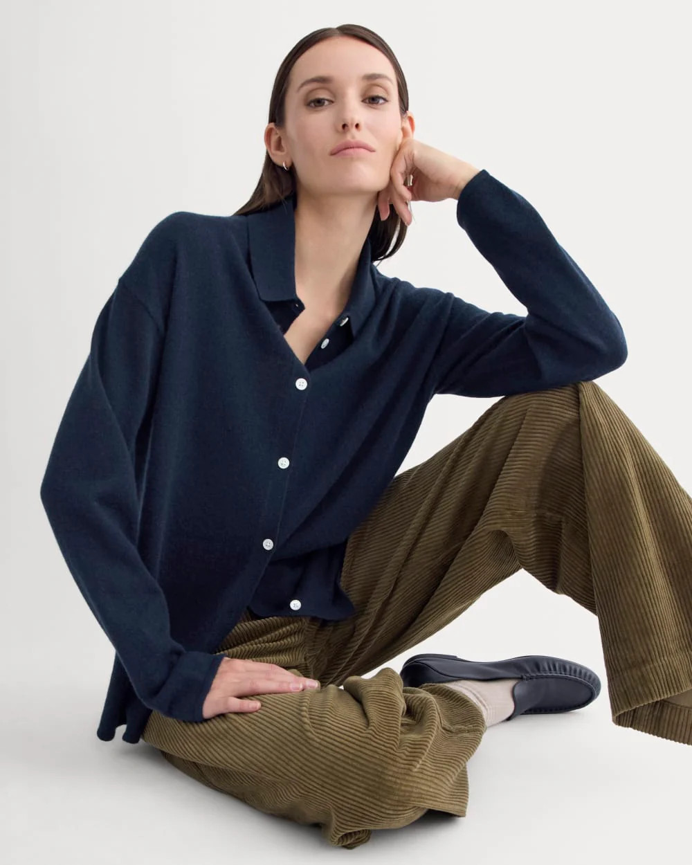 Cashmere Button-Up Shirt | Navy | Everlane