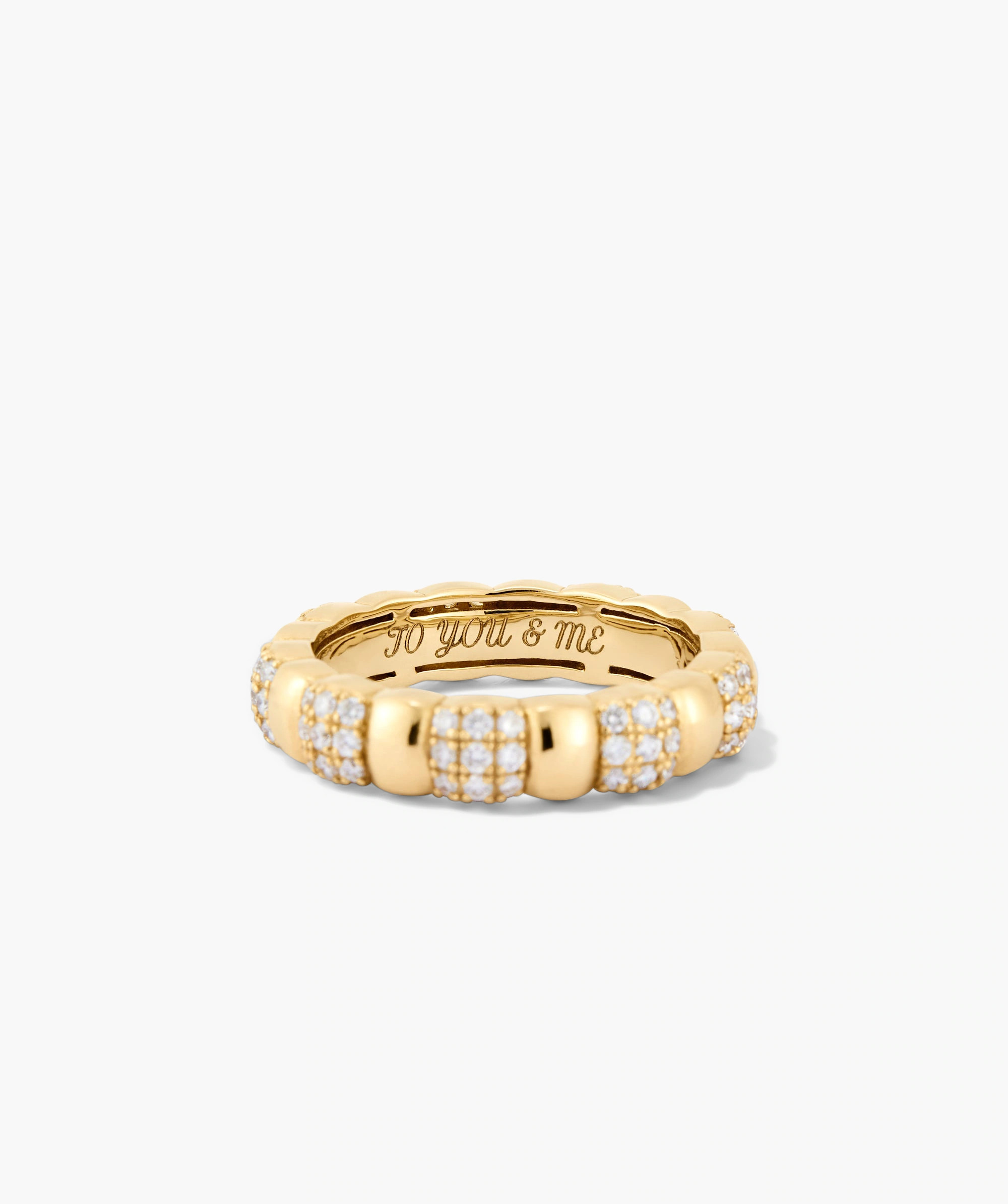 14k Solid Gold Pavé Diamond Soft Charlotte Ring (0.55 - 0.70ct) - Handcrafted Jewelry | Mejuri | Mejuri Fine Crew