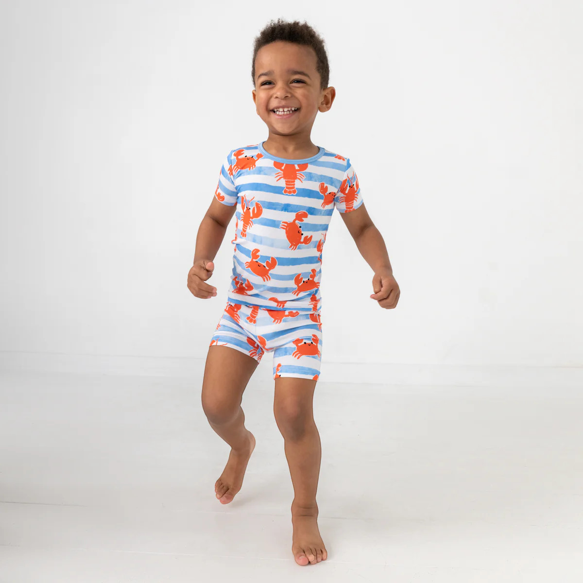 Crustacean Crew Two-Piece Short Sleeve & Shorts Pajama Set | Little Sleepies