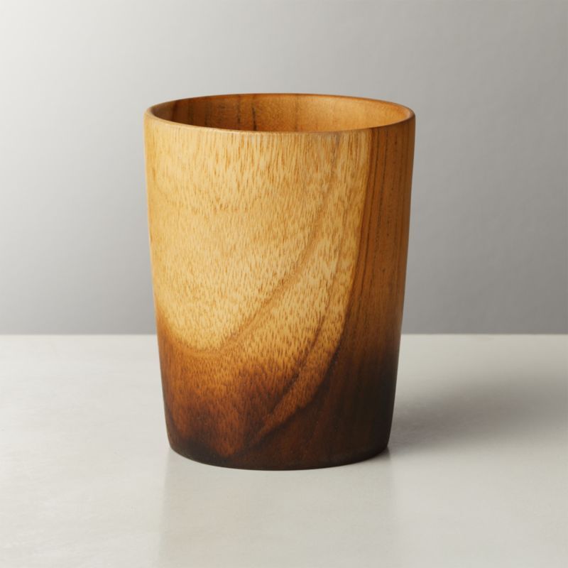 Tish Teak Wood Tea Cup + Reviews | CB2 | CB2