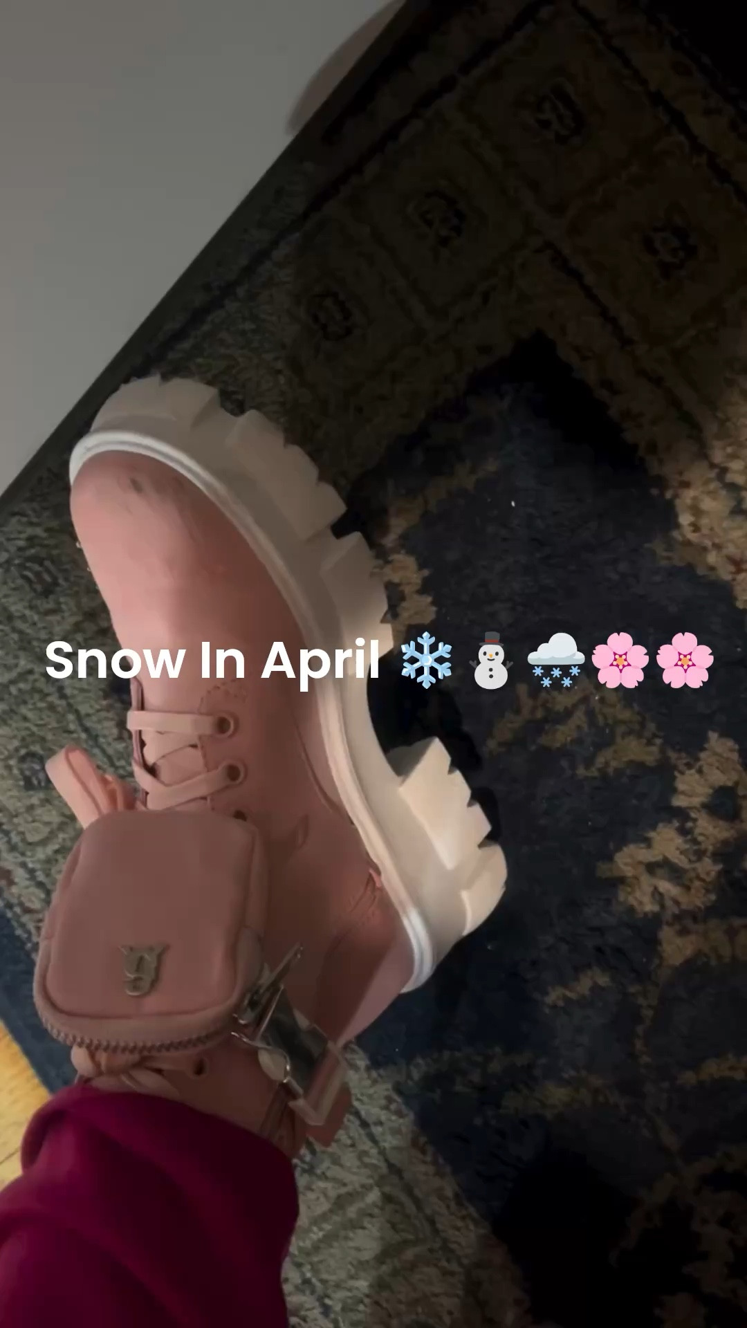 Sometimes It Snows❄️⛄️🌨️ In April 🌸 @Steve Madden US @Macys Then you put on your Steve Madden Pink Lace Up Boots With A Pouch 👝 

#LTKootd #LTKSeasonal #LTKstorytime