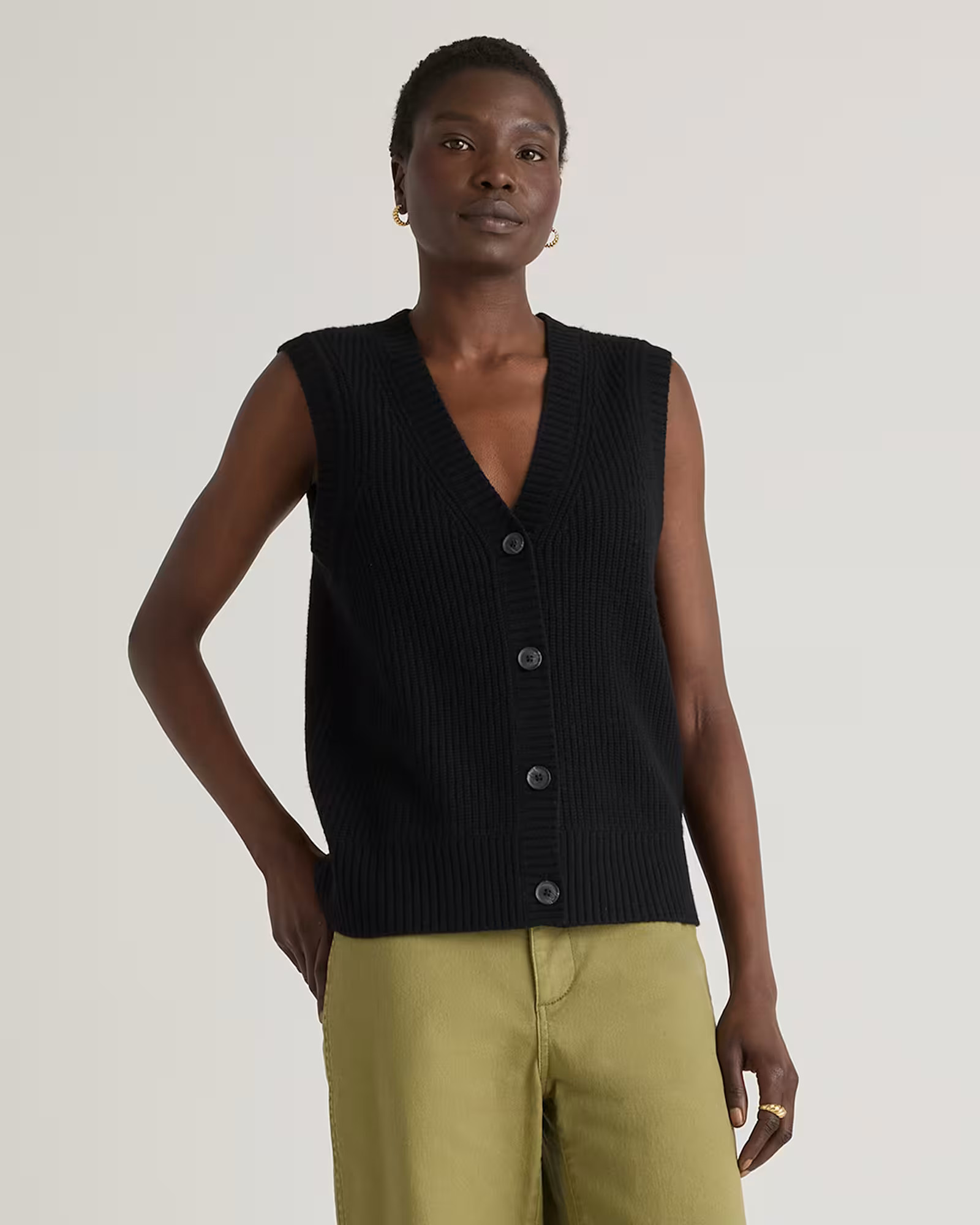 Mongolian Cashmere Fisherman Sweater Vest | Quince
