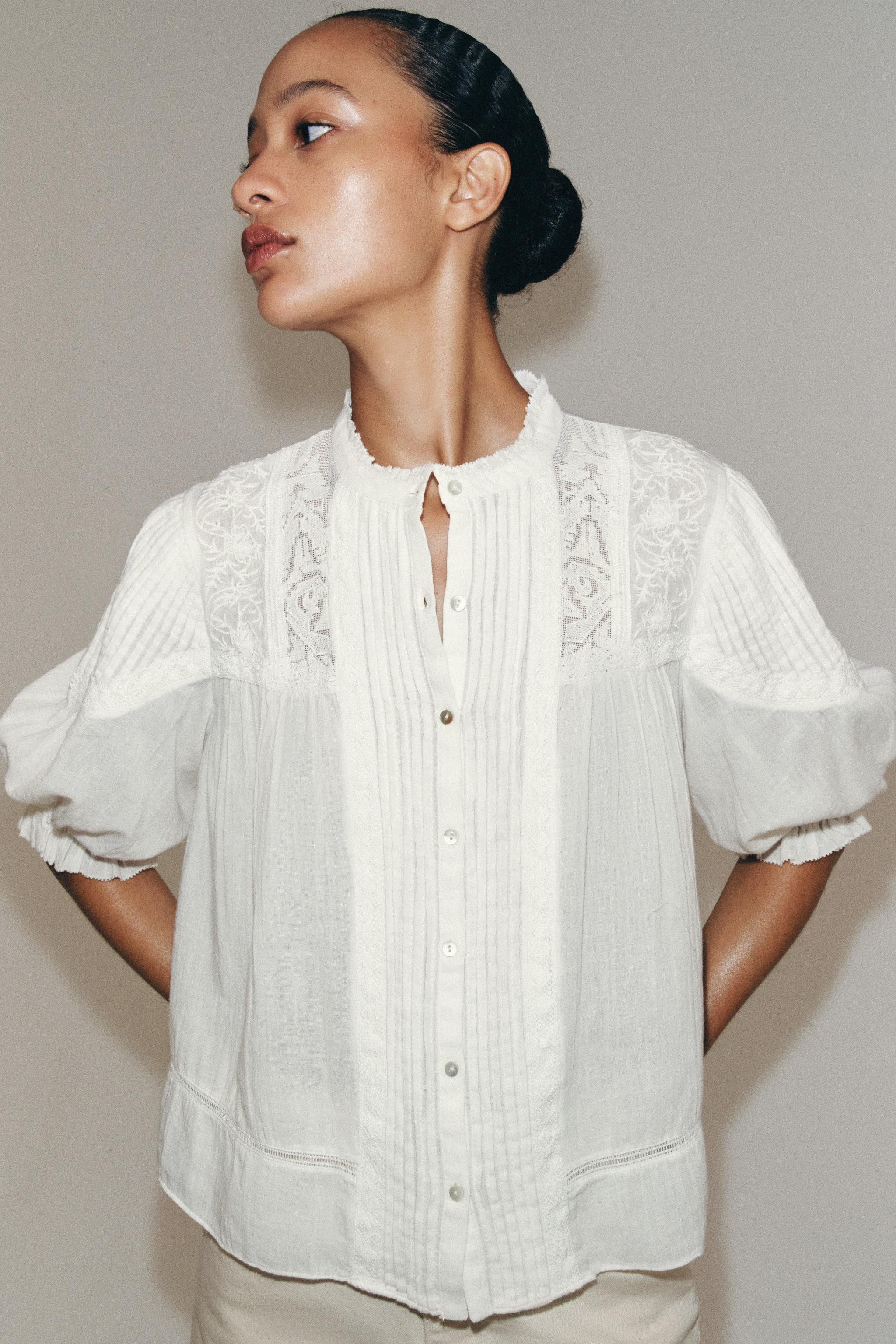ZW COLLECTION ROMANTIC COTTON SHIRT | Zara UK