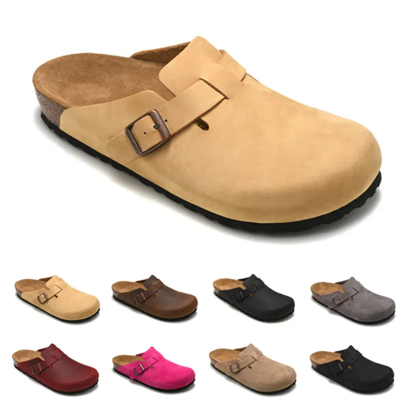 Hot Sale-Boston 2019 new leather bag head pull cork slippers female male summer anti-skid slipper... | DHGate