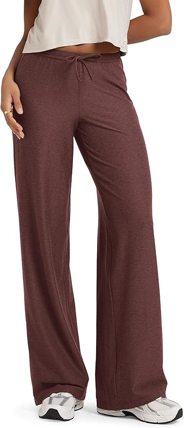 ODODOS Women's Wide Leg Pants - Ultra Soft Stratum Tech Adjustable Mid-Rise Casual Pajama Lounge ... | Amazon (US)