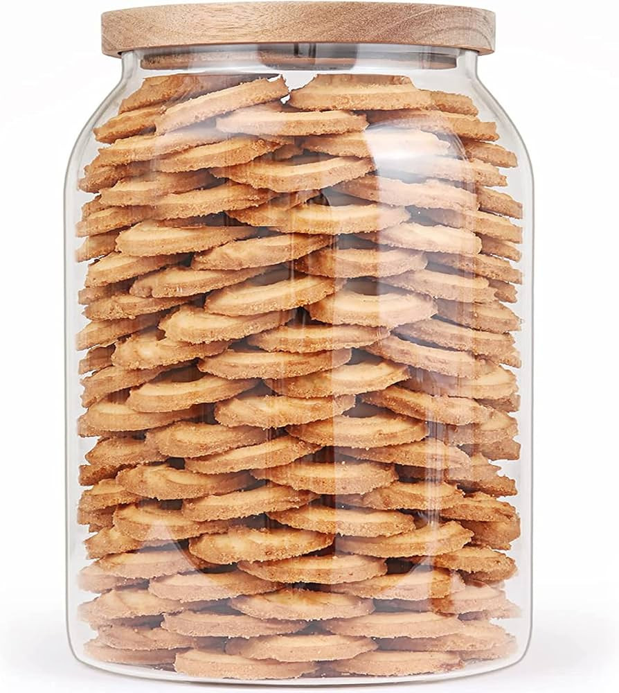 1 Gallon Large Glass Food Jars with Wooden Airtight Lids, Glass Food Storage Container Glass Pant... | Amazon (US)