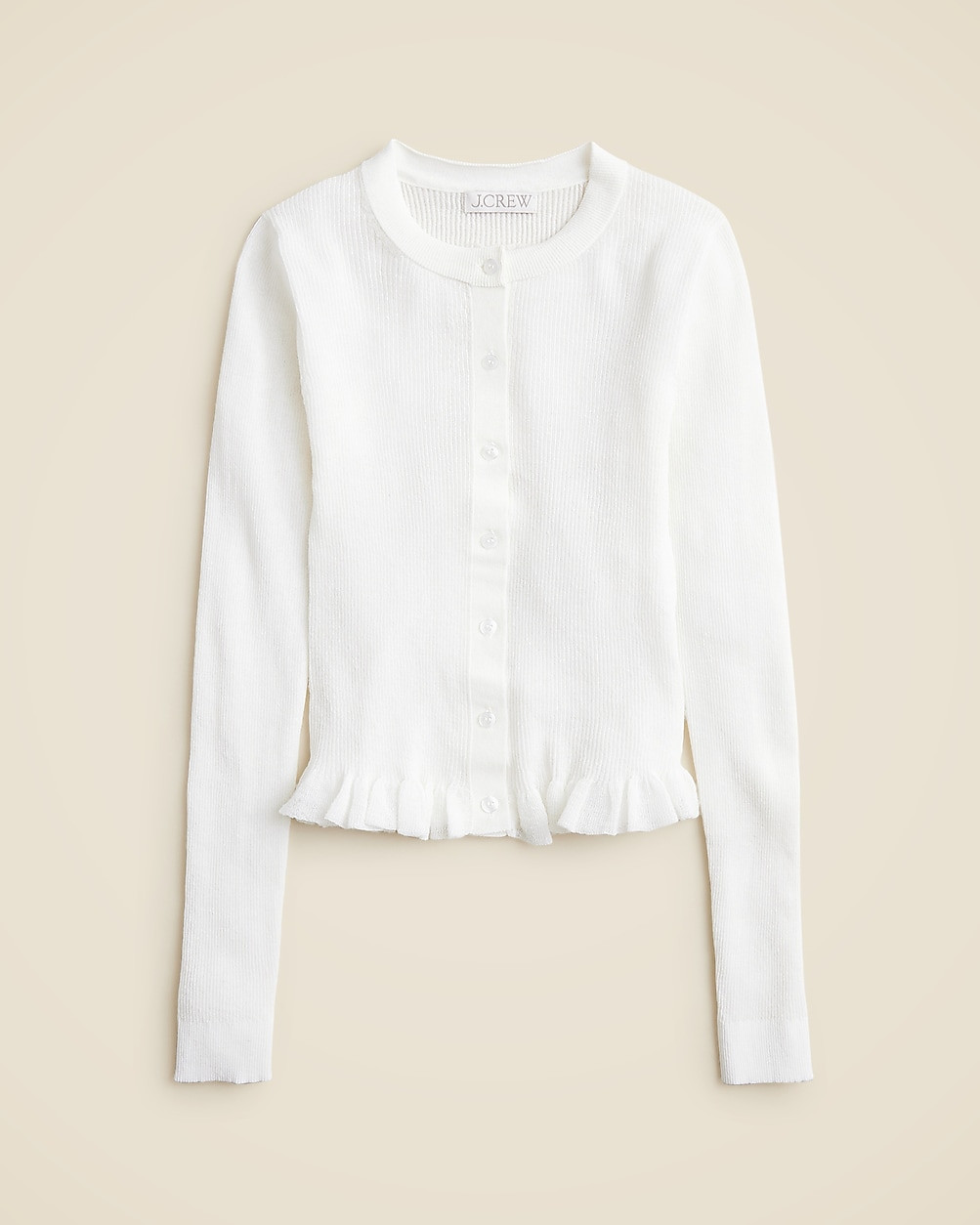 Ruffle-trim cotton gauze cardigan | J. Crew US