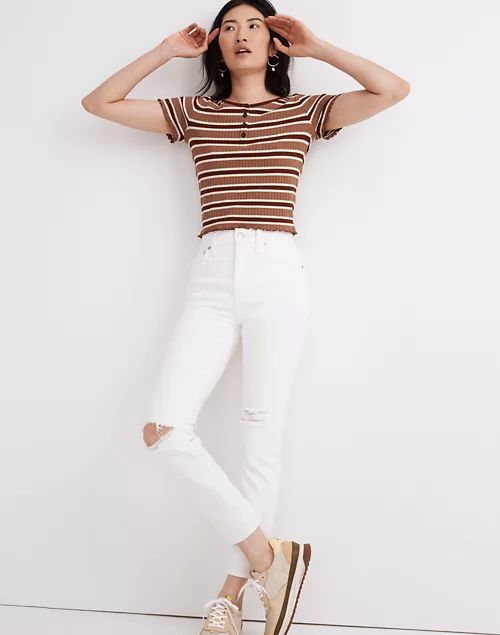 The Perfect Vintage Crop Jean in Tile White: Knee-Rip Edition | Madewell