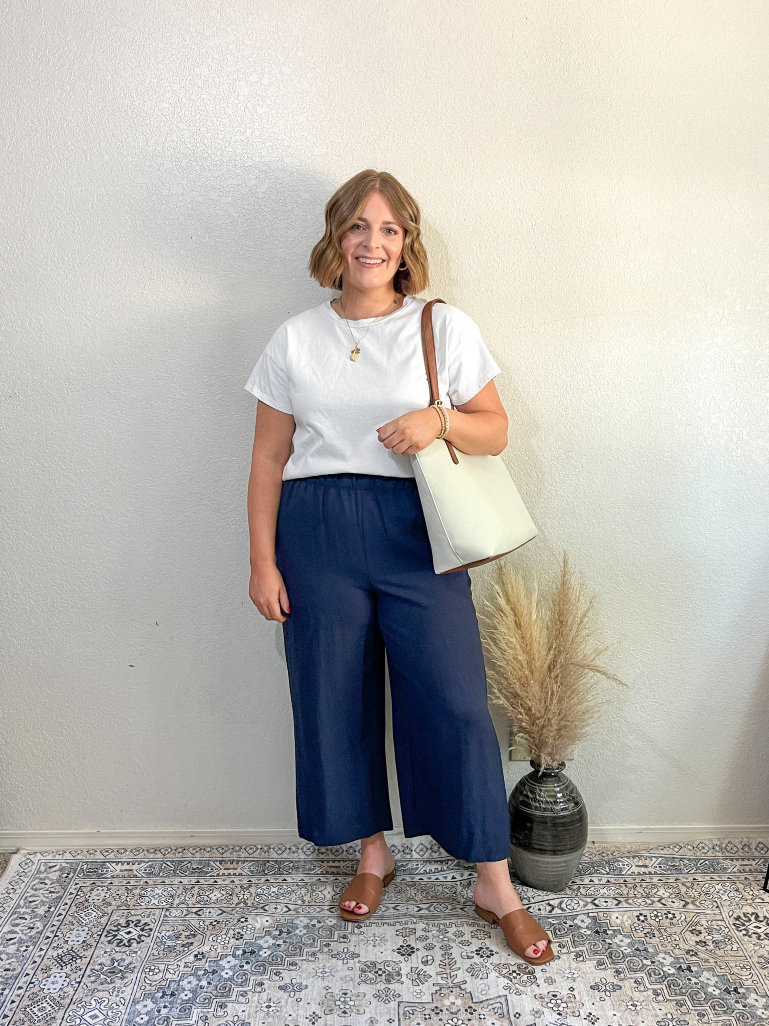 Teacher outfit or office casual style// these wide leg pants are so comfortable and can be dressed up or down!

Wearing L in top & pants (tts)

#LTKWorkwear #LTKStyleTip #LTKMidsize