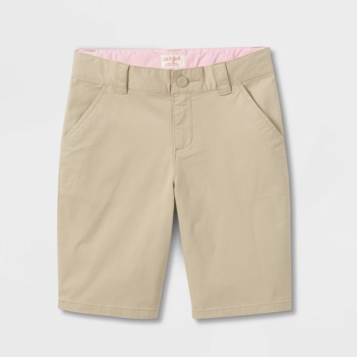 Girls' Uniform Chino Shorts - Cat & Jack™ Khaki 5 | Target