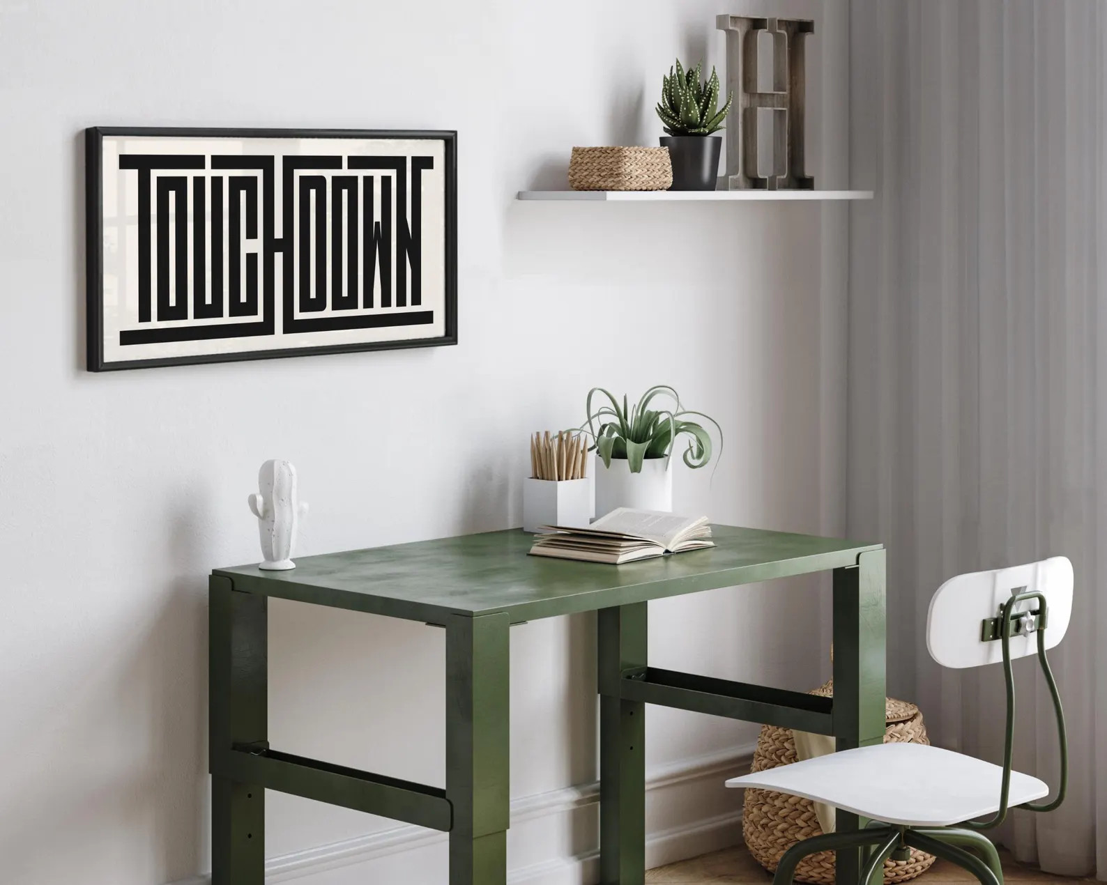 Football Art - "touchdown" Typography Print - Football Wall Decor, Boys Room Decor, Football Wall... | Etsy (US)