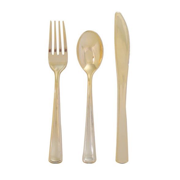60ct 'New Year's Eve' Cutlery Gold - Spritz™ | Target