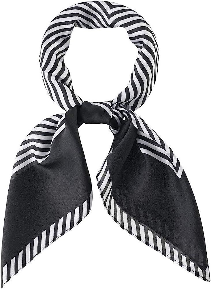 Allegra K 70cm Women Stripe Print Square Scarves Kerchief Neck Scarf Neckerchief Headband | Amazon (US)