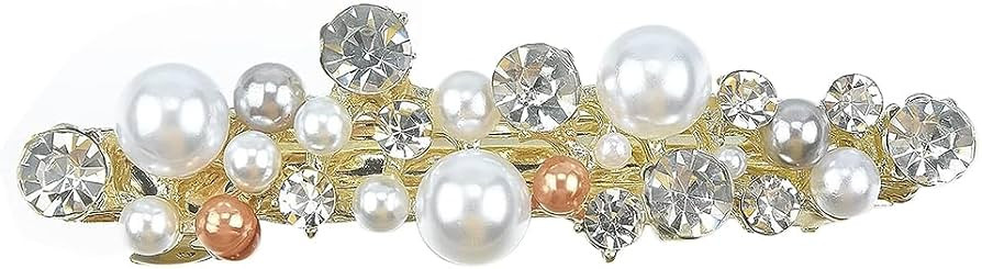 Rhinestone Hair Barrettes,Sparkly Glitter Crystal Rhinestones Flower Hair Clips French Style Hair... | Amazon (US)