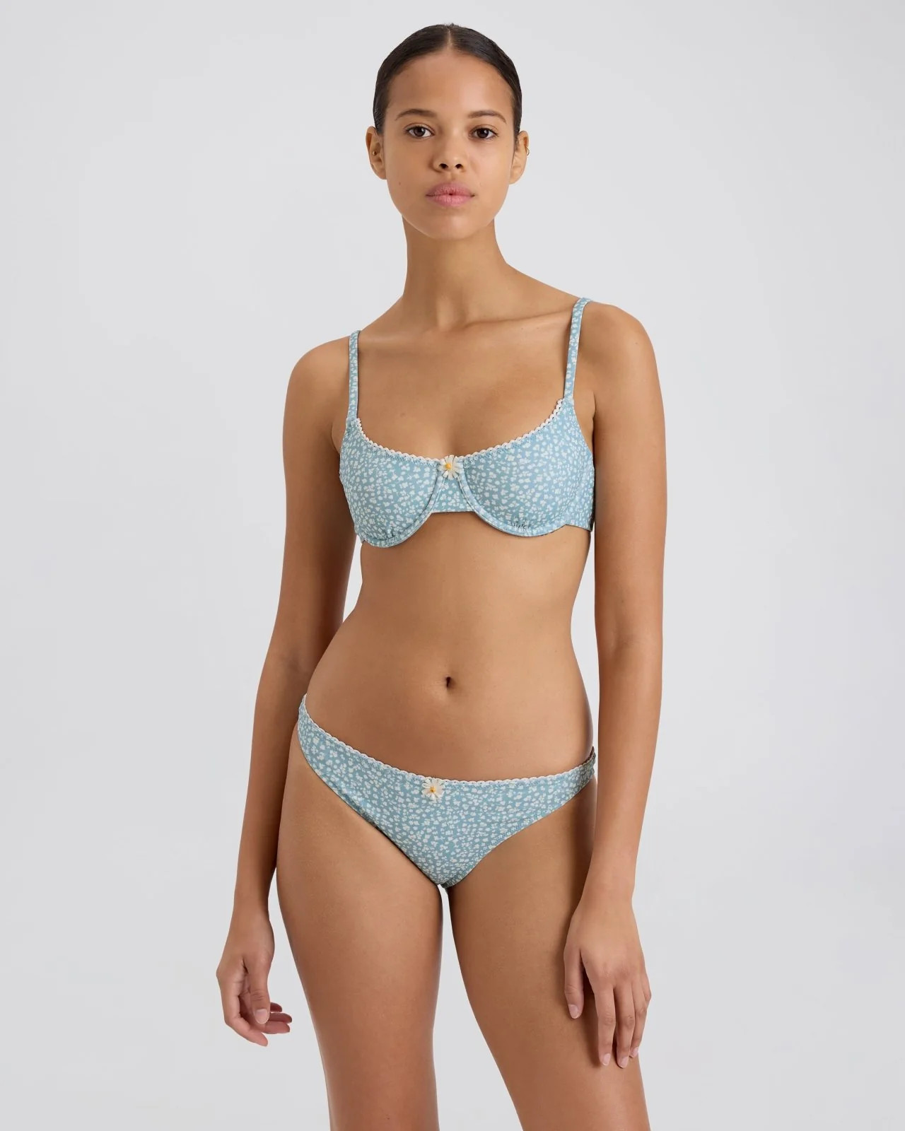 The Daphne Bikini Top in Ditsy Floral Hazy Blue | Solid & Striped