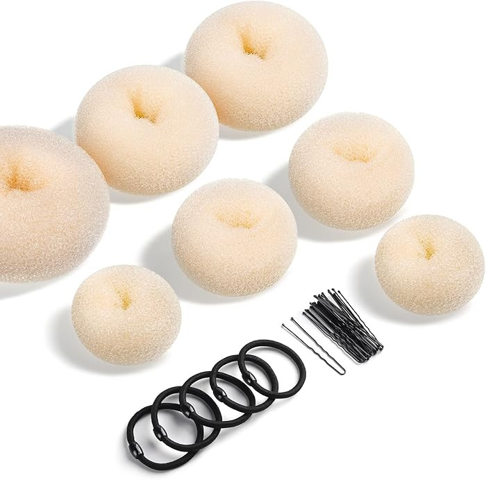 Teenitor Donut Bun Maker Set - Hair Bun Ring with 5 Bands, 20 Bobby Pins & 7 Chignons (2 Small, 2... | Amazon (US)