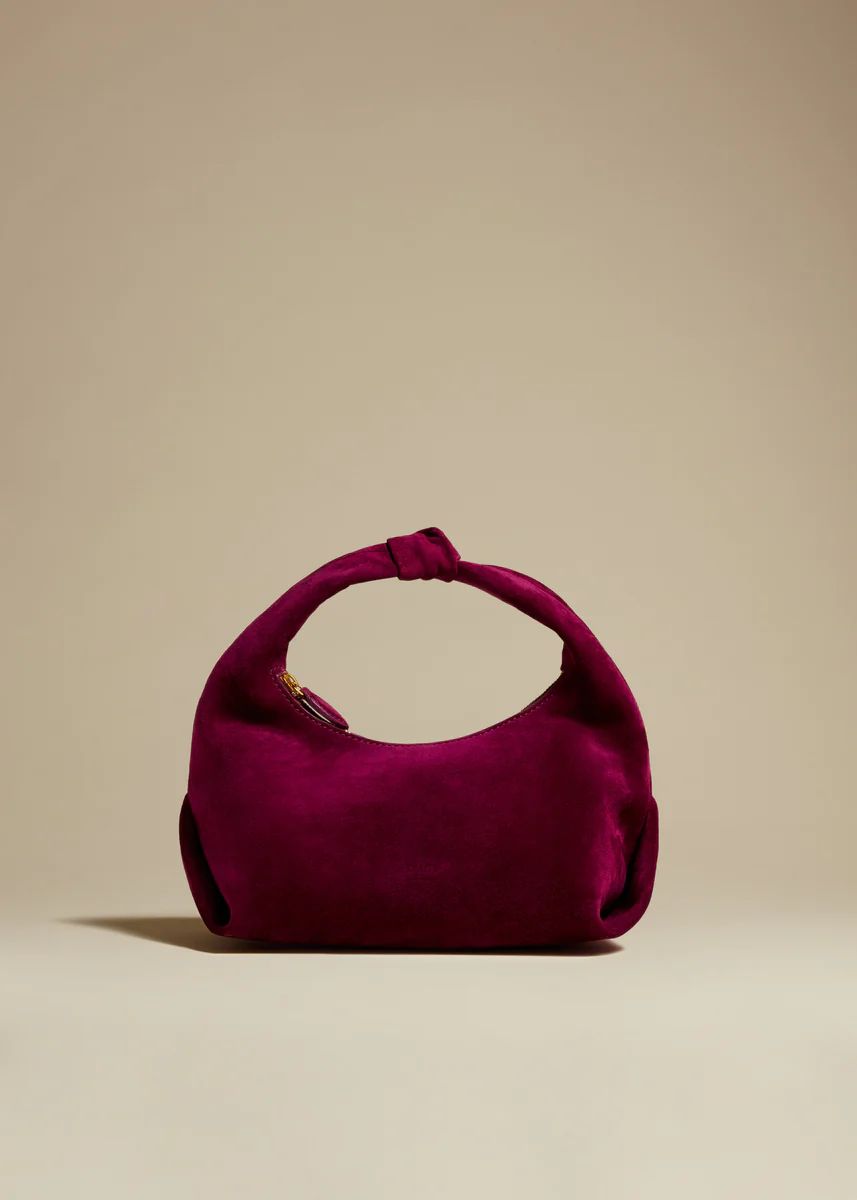 The Small Beatrice Hobo in Mulberry Suede | Khaite