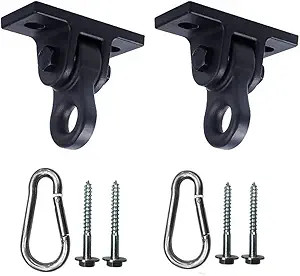Heavy Duty Black Swing Hangers Screws Bolts Included Over 5000 lb Capacity Playground Porch Yoga ... | Amazon (US)