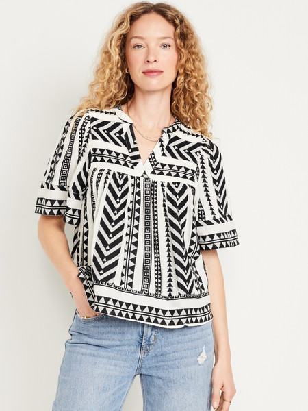 Split-Neck Textured Top | Old Navy (CA)