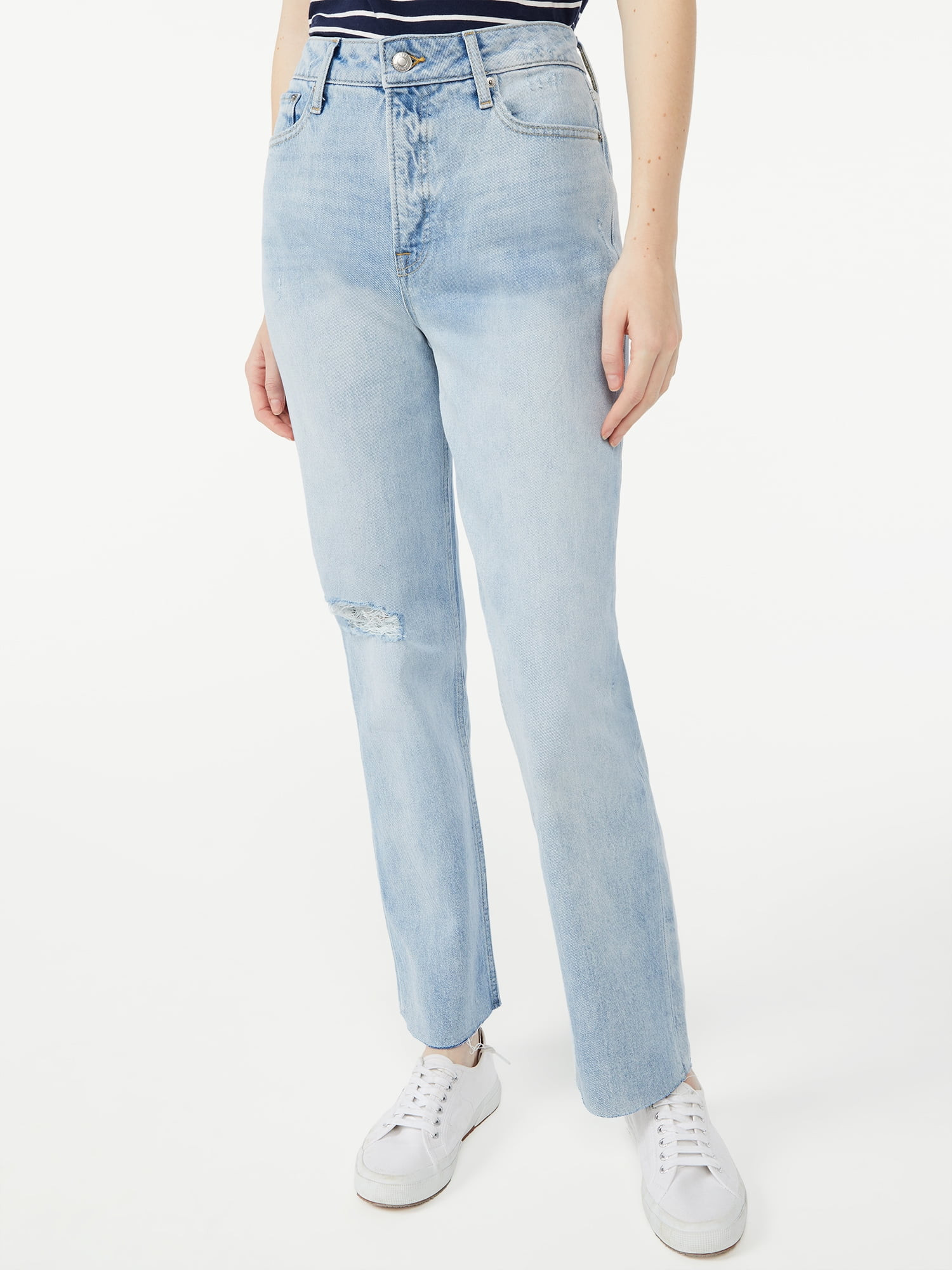 Free Assembly Women's Super High Rise Straight Jeans - Walmart.com | Walmart (US)