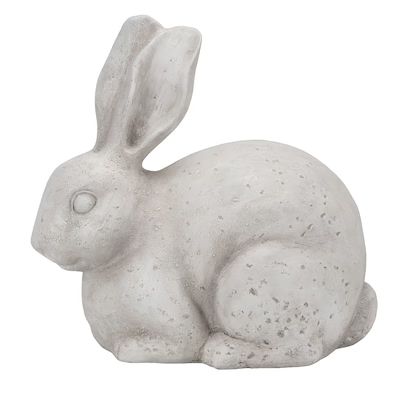 Style Selections Rabbit 10.25-in H x 7-in W White Rabbit Garden Statue Lowes.com | Lowe's