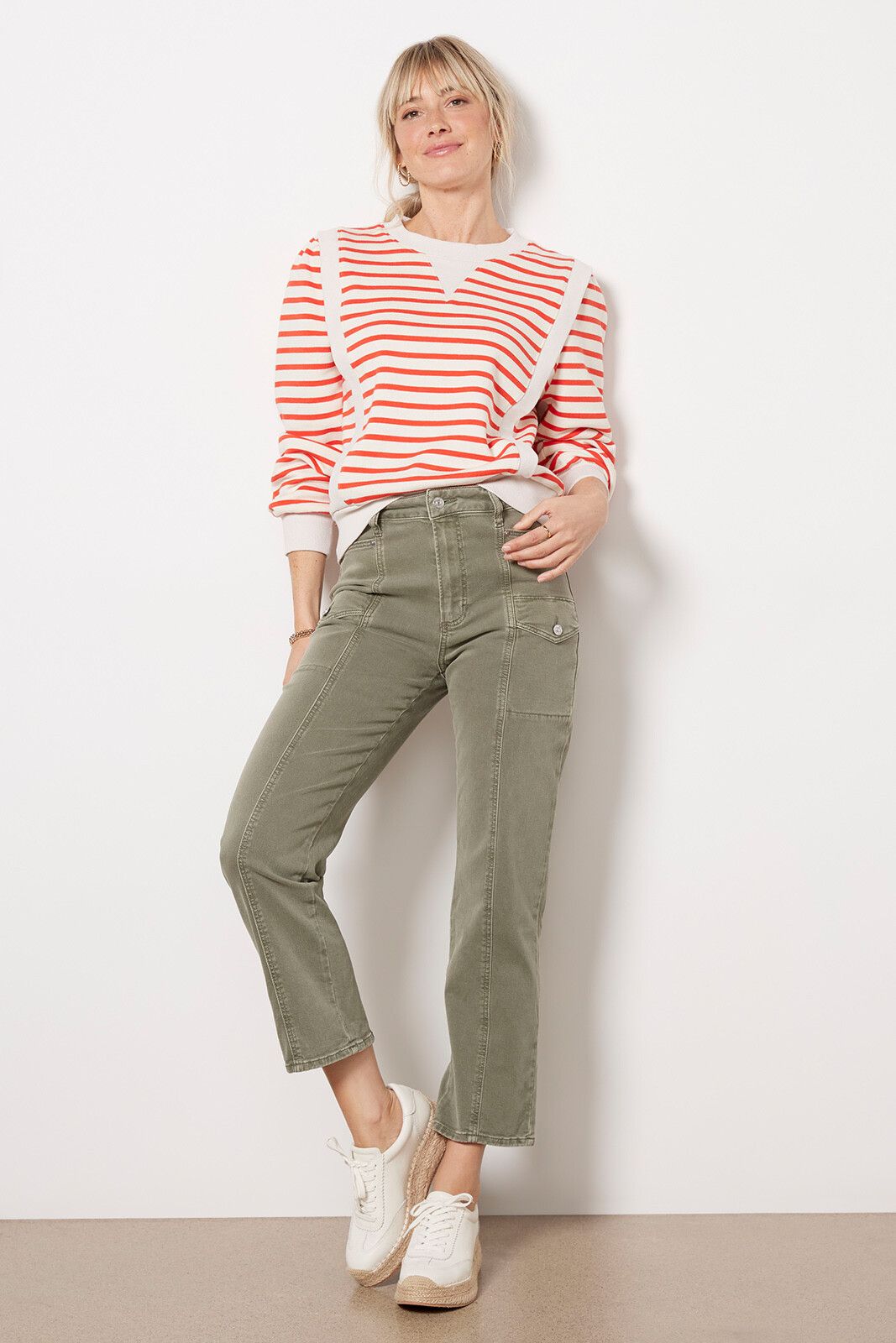 Amber Stripe Sweatshirt | EVEREVE
