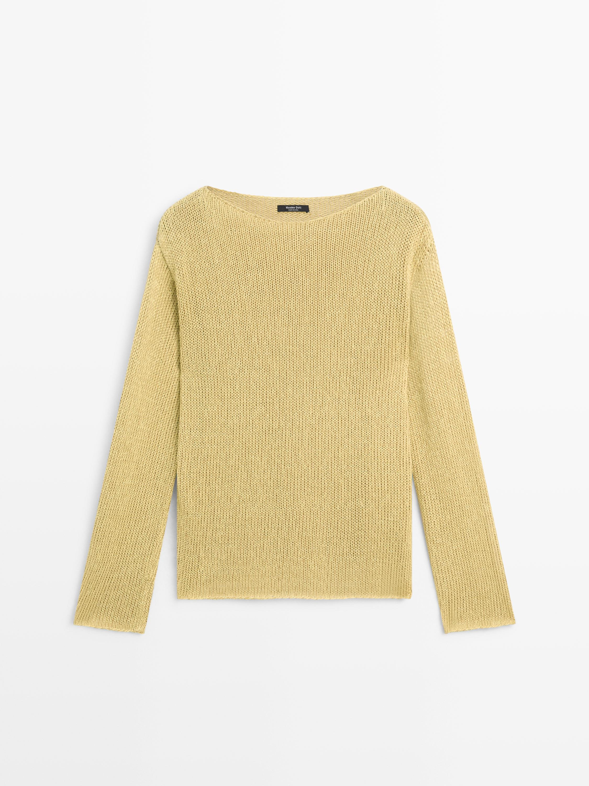 Cotton blend cutwork sweater \u00b7 Lime, Blue, Dark Green, Cream, Washed \u00b7 Sweaters | Massimo Dutti | Massimo Dutti UK