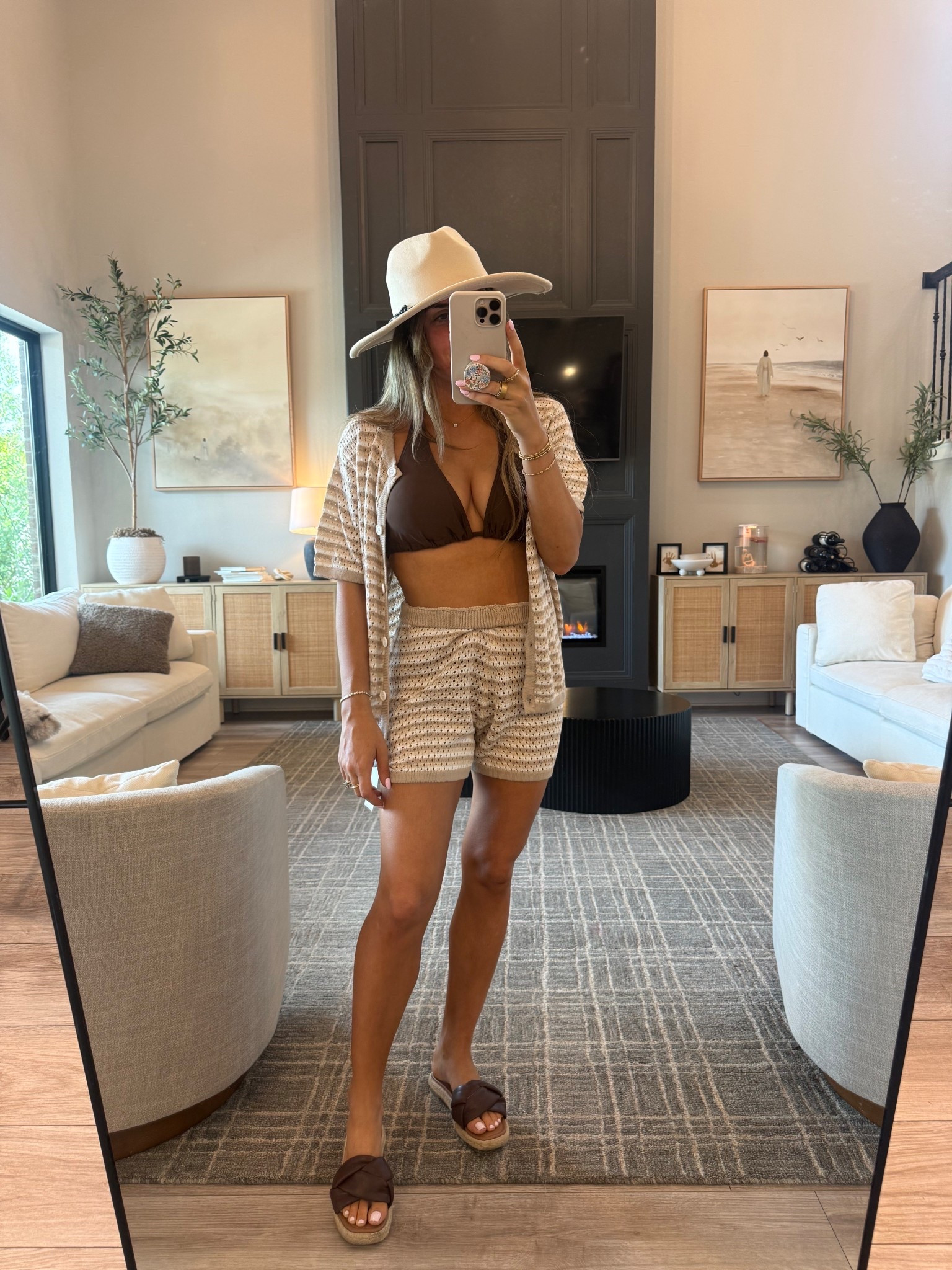 Set color: khaki
Set size: medium
Bathing suit color: coffee
Bathing suit size: medium
Hat is custom from the Houston Rodeo!!

#LTKdayinmylife #LTKootd #LTKSwim