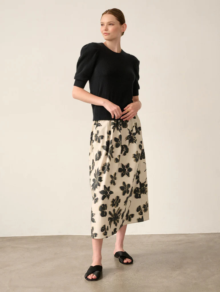 Cashmere Puff Sleeve Top | White and Warren