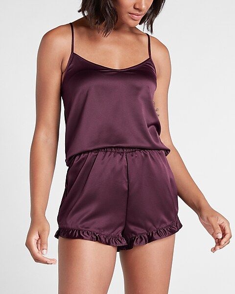 Satin Ruffle Sleep Shorts | Express