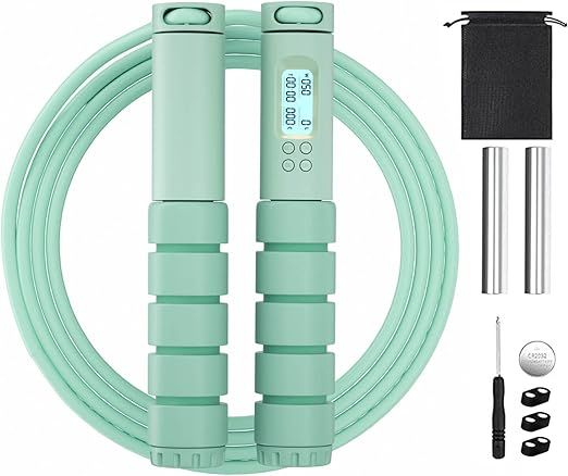 OVICX Jump Rope Digital Weighted Handle Speed Skipping Rope | Amazon (US)