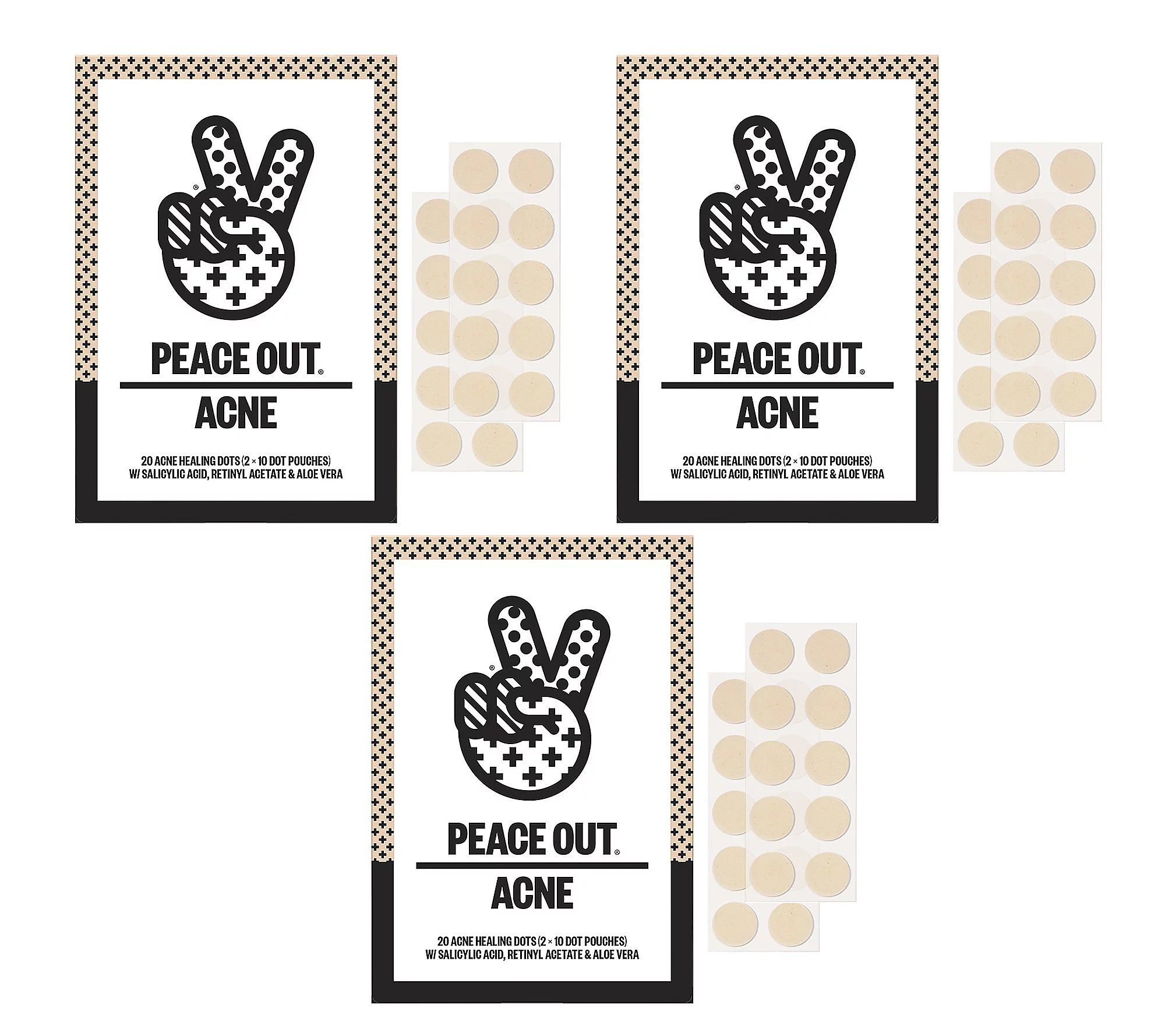 Peace Out Acne Dots Trio Set of 60 Dots | QVC