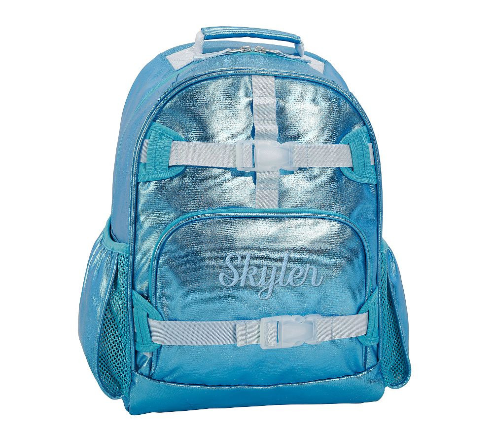 Mackenzie Metallic Aqua Backpack | Pottery Barn Kids