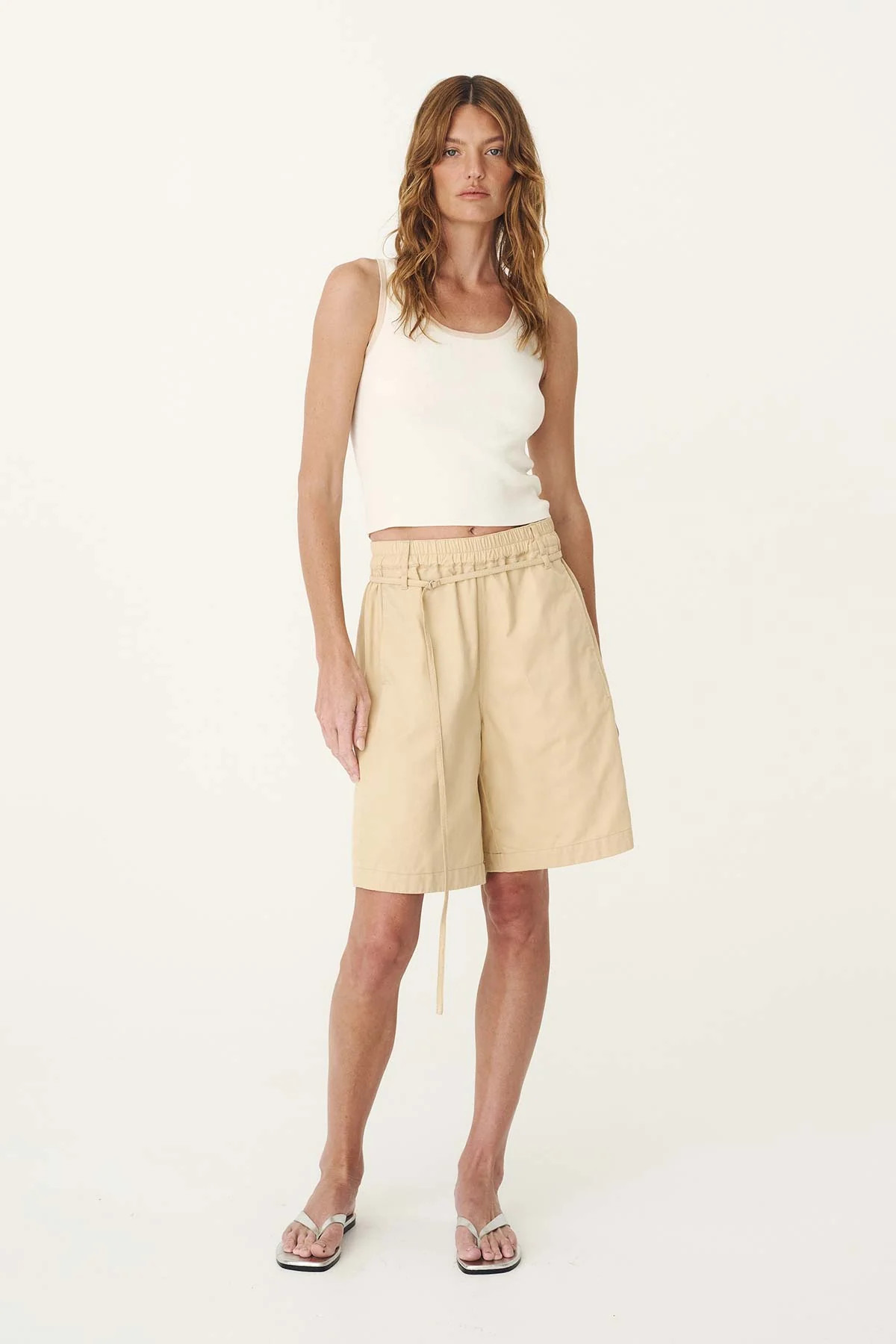 Maryanne Longline Shorts in Khaki | ROWIE Shorts | ROWIE The Label (US)