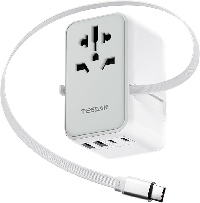 TESSAN Universal Travel Adapter PD 35W GaN, International Power Adapter Built in 1 Retractable US... | Amazon (US)