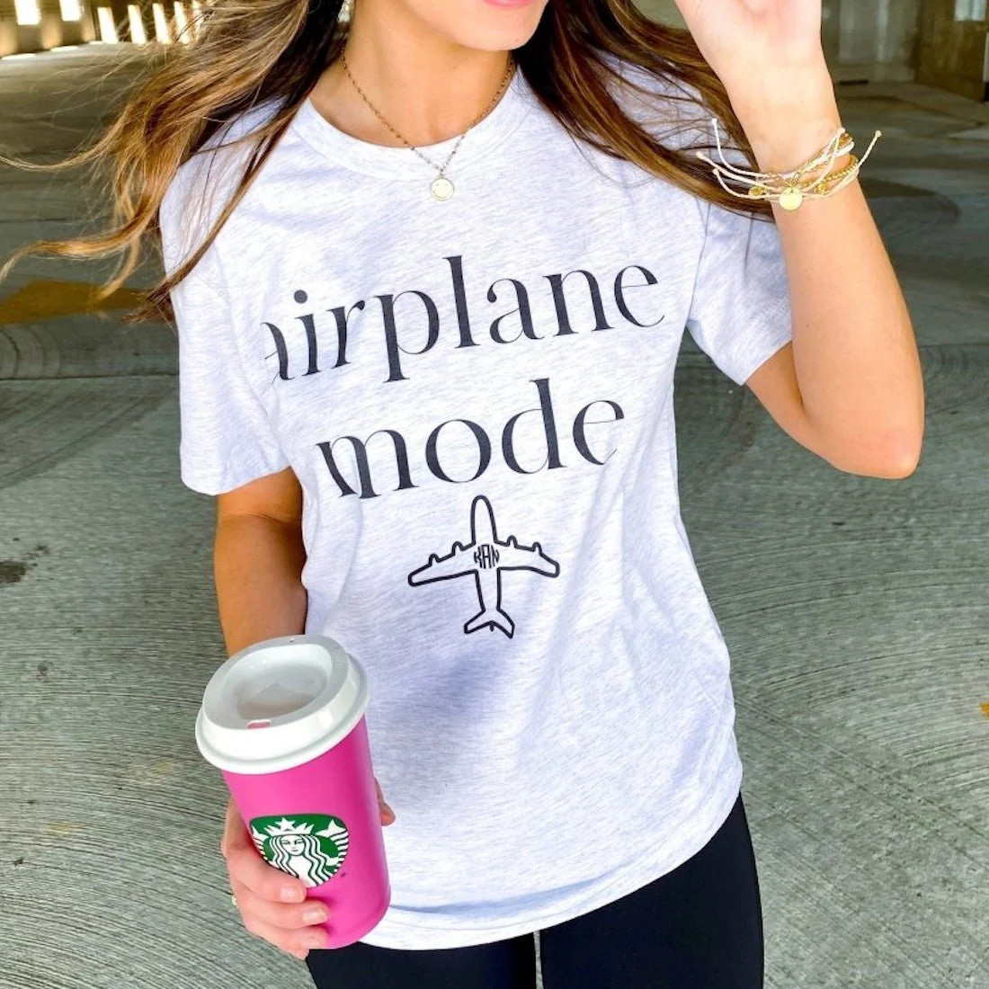 Monogrammed 'Airplane Mode' Premium T-Shirt | United Monograms